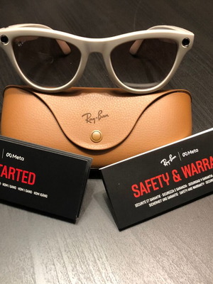 Ray-Ban Meta Skyler Gen 1 women's cat-eye sunglasses, gray frame, cinnamon beige lenses