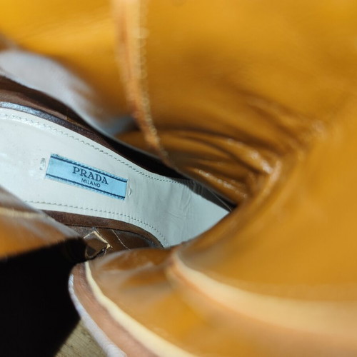 Prada combat boots like new, suede leather camel color, size 39