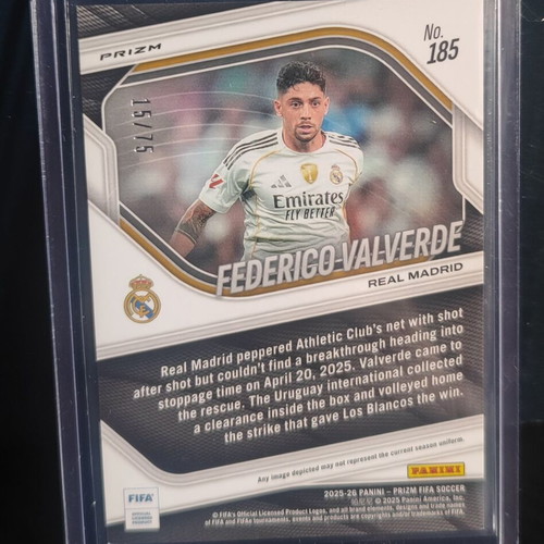 Federico Valverde Pink Power Prizm Real Madrid 2025-26 card like new