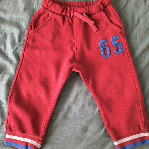 Children's pants used, size 98 cm, Benetton and Zara, gray and red