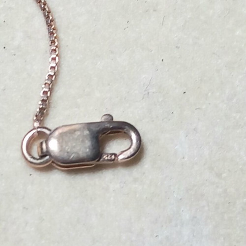 Silver necklace new with rose gold plated chain and goldstone