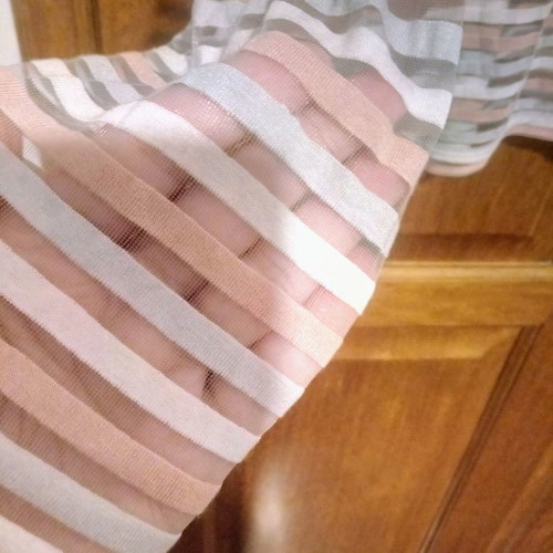 Sisley long-sleeve striped sheer blouse used