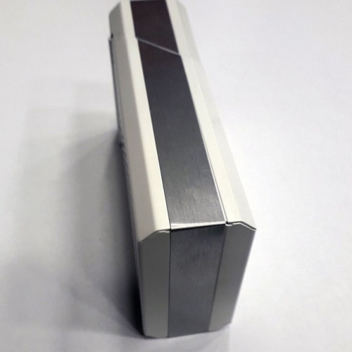 Plastic cigarette pack case used, white and silver