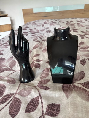Decorative items set of 2, new, black glossy finish