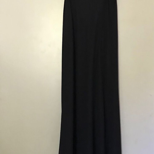 Maxi Black Slip Dress with Draped Neckline like new, M/L