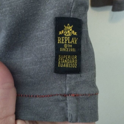 Replay cotton long-sleeve kids shirt like new, gray, size 116 cm