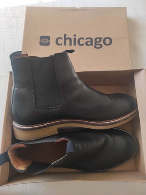 Chicago men's leather blue ankle boots size 45