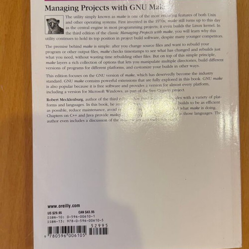 Managing Projects with GNU Make 3rd Edition book like new, English