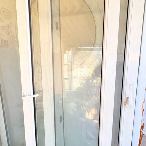 PVC balcony door single leaf with fixed panel double glazing