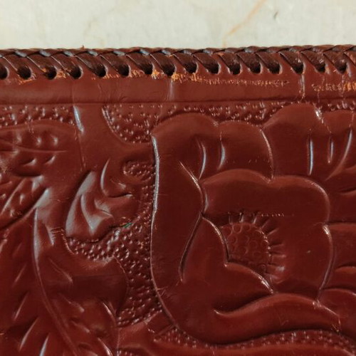 Handmade leather wallet vintage style like new, brown