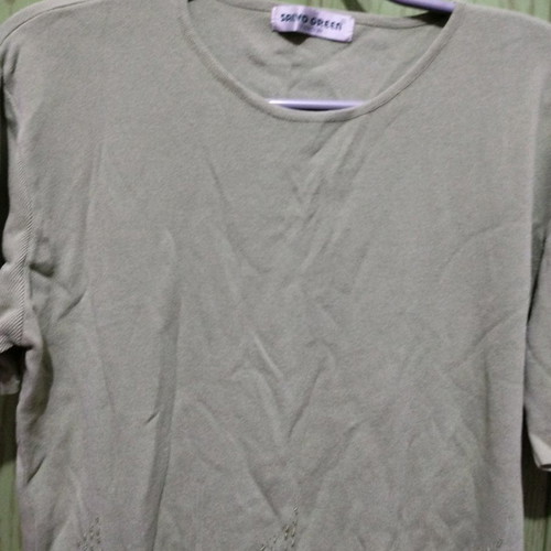 Green yarn blouse used, extra large, breathable