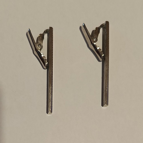Metallic silver tie clips new