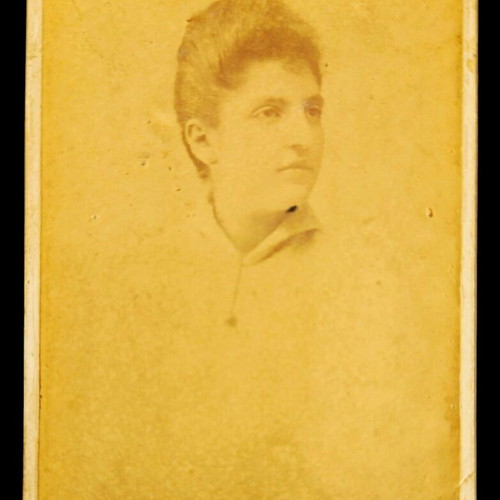 Antique Cabinet Card photograph female portrait Romaidis Athens used