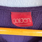 Golden women's knitted sweater purple like new, vintage style