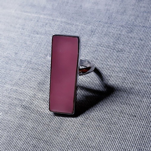 Handmade Rosa ring silver 925 with pink enamel new