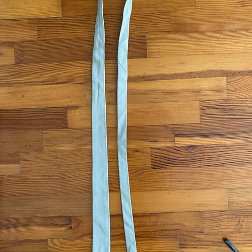 Leather thin gray vintage tie used