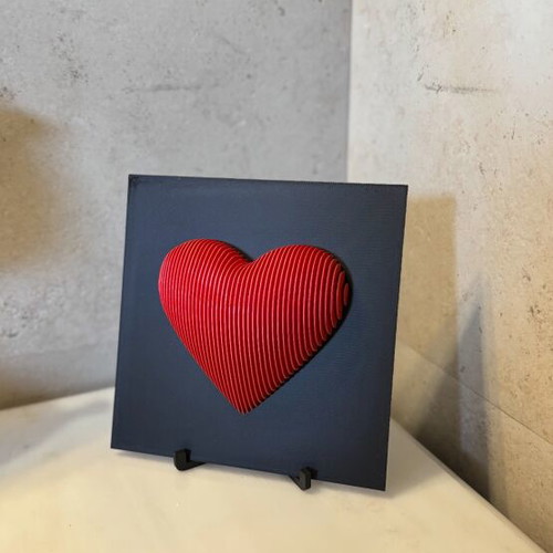 Wall Art Layered Heart 18 x 18 cm