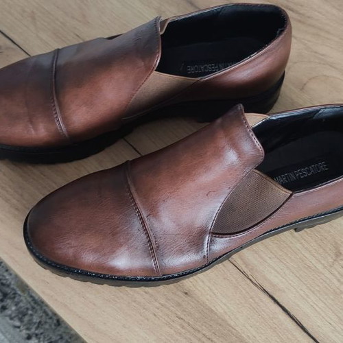 Brown leather casual shoes used, size 41