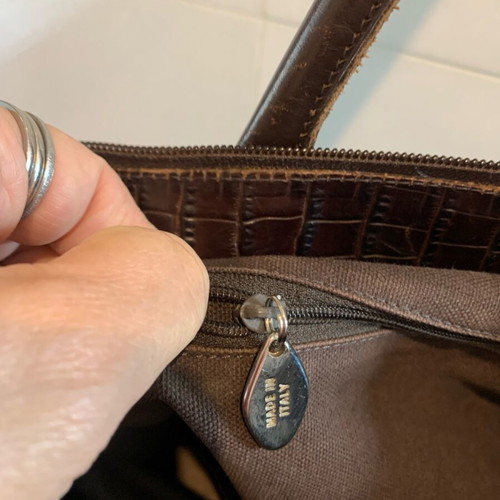Leather shoulder bag brown authentic Italian like new