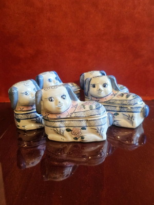 Porcelain souvenir boxes used, dog design