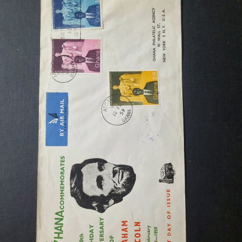 Ghana 1959 First Day Cover like new, 150 Years Lincoln