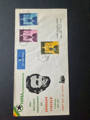 Ghana 1959 First Day Cover like new, 150 Years Lincoln