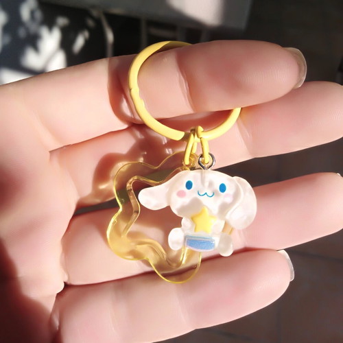 Sanrio Cinnamoroll Handmade Keychain with Lomo Card, White, New