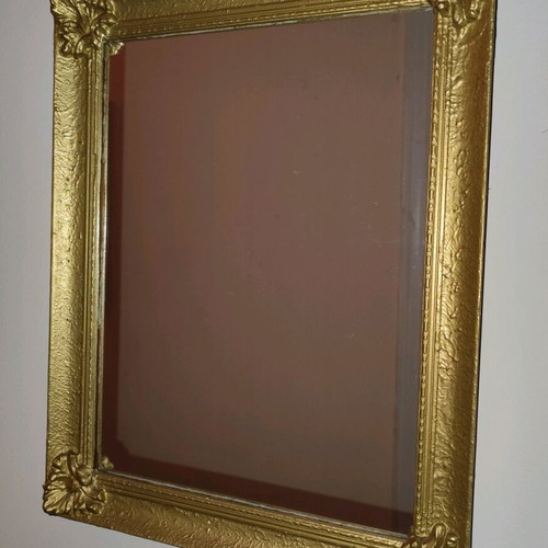 Wall mirror used with ornate gold antique frame
