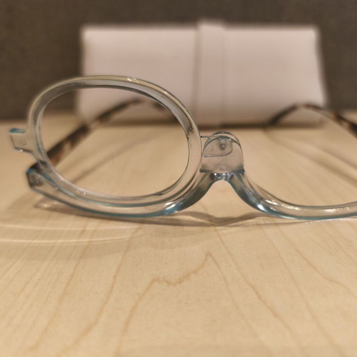 Makeup glasses +1.0 like new with rotating lens for presbyopia