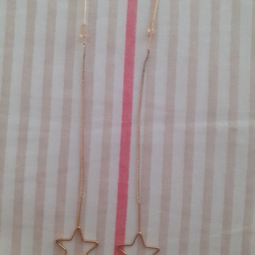 Star-shaped dangling earrings new, gold-colored