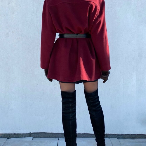 Vintage wool coat like new, red, size L