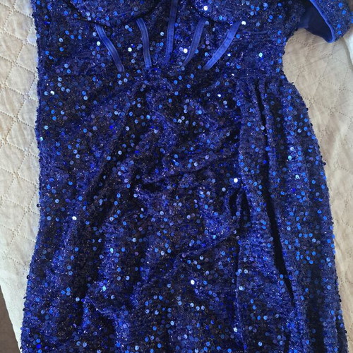 Maxi dress blue with sequins, new, size L