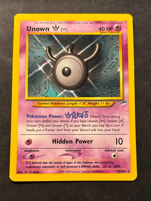 Unown [W] Neo Destiny κάρτα Pokémon μεταχειρισμένη