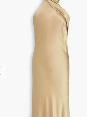 Gold maxi dress like new, size small, halter neck with back ribbon