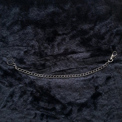 Metal chain 35cm like new, silver with clip and ring