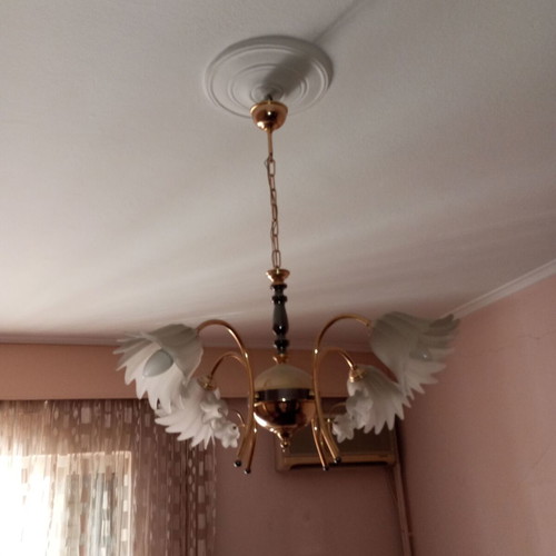 Glass and metal multi-light fixture like new
