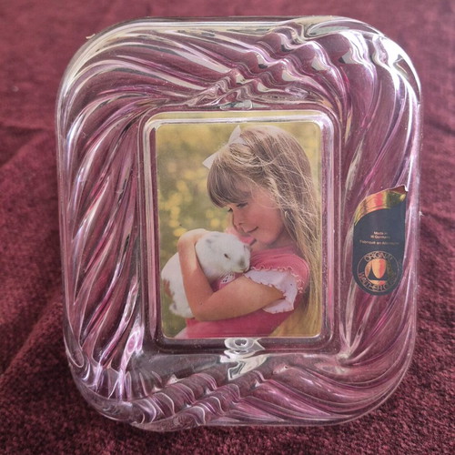 Crystal pink Walther vintage photo frame 6x8 like new