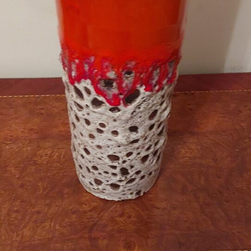 Vase Angeliki Tseva Fat Lava style mid-century studio pottery like new