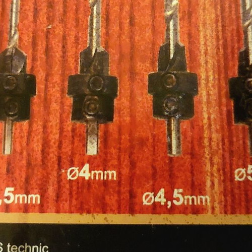 BGS Technic Wood Drill Bit Set with Countersink 7pcs new