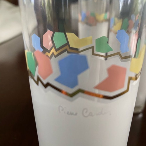 Pierre Cardin vintage glasses set of 4, new with gold details