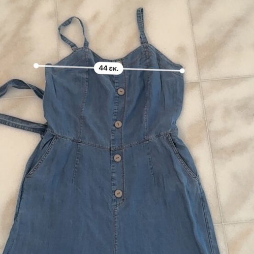 Denim Long Jumpsuit Large soft denim like new, blue