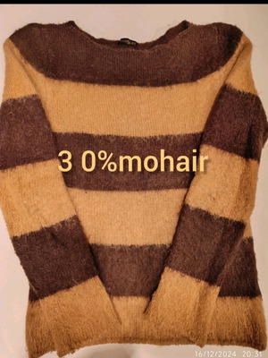 Boosley Vintage striped knitted sweater, beige and brown