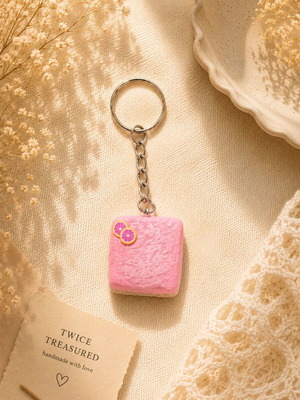 Grapefruit paste keychain with polymer clay