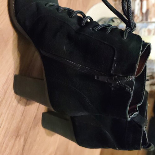 Black Castor Ankle Boots used, heel height 10cm, size 38