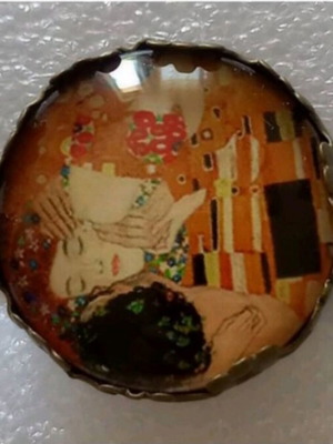 Ring handmade with resin, brown