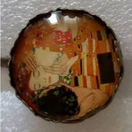 Ring handmade with resin, brown