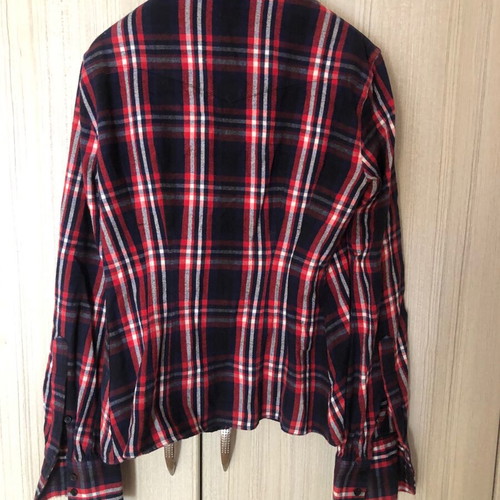 Dsquared2 cotton checked shirt used, size S/M, red