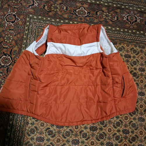 Orchestra sleeveless jacket new for boys 8 years old, orange and white
