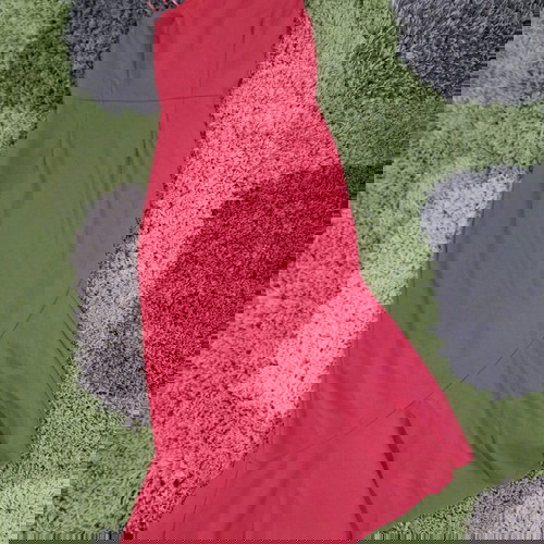 True Violet Midi Dress One Shoulder Ruffle New, Size M, Coral