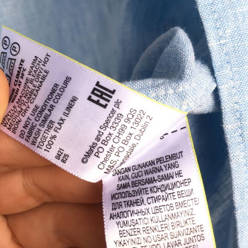 Linen light blue summer shirt L by M&S like new